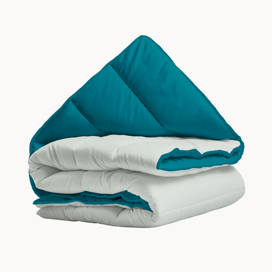 Dekbed zonder overtrek Fog-Grey / Ocean Blue 2 in 1 Dekbed