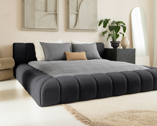 Adore Antraciet Deluxe bed - Modern laag zweefbed - (optioneel) luxe hybride 7-zones pocketvering matras