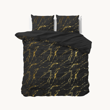 Dekbedovertrek Marble Luxe Gold Black