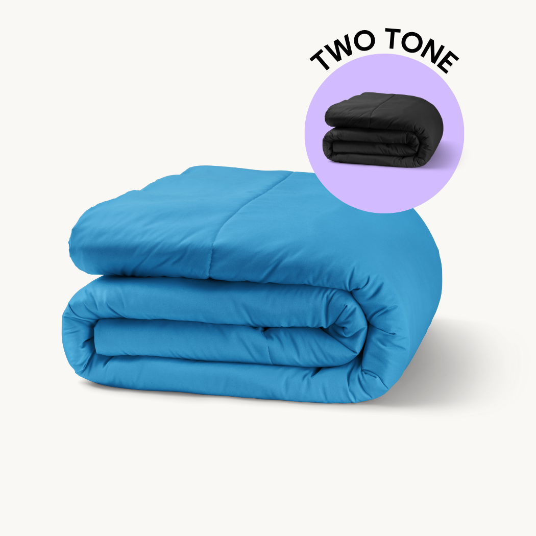 Bed in a bag 2-in-1 Mat Satijn™ Blauw/Zwart