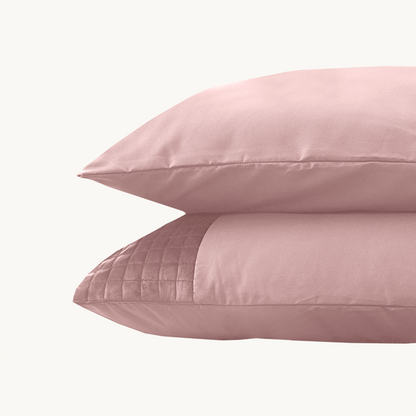 Fluweel/Velvet Kussenslopen Border Chai Latte Pink 60x70 cm (2-pack)