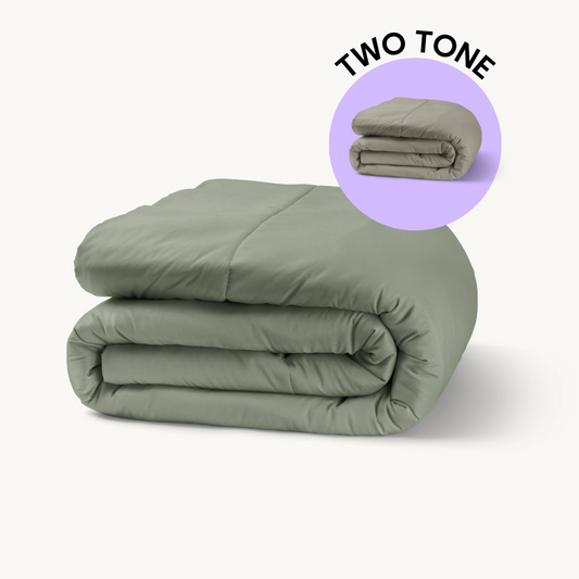 Bed in a bag 2-in-1 Mat Satijn™  Groen/ Taupe