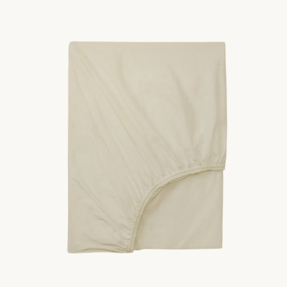 Topper Fitted Sheet Luxury Double Jersey Pearl White