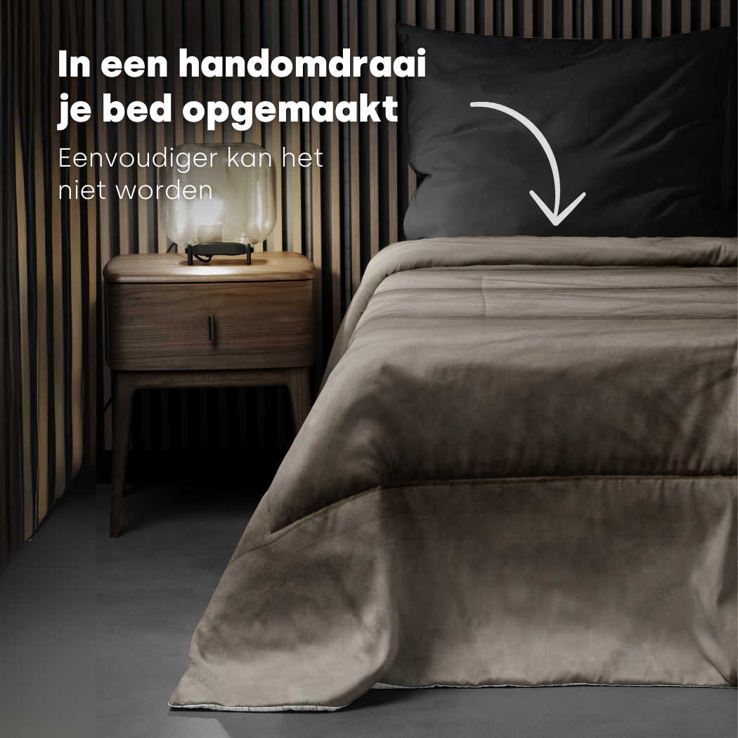 Bed in a bag 2-in-1 Mat Satijn™ Taupe kaki