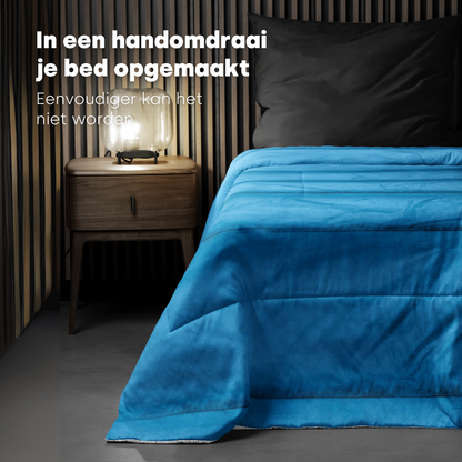 Bed in a bag 2-in-1 Mat Satijn™ Blauw/Zwart