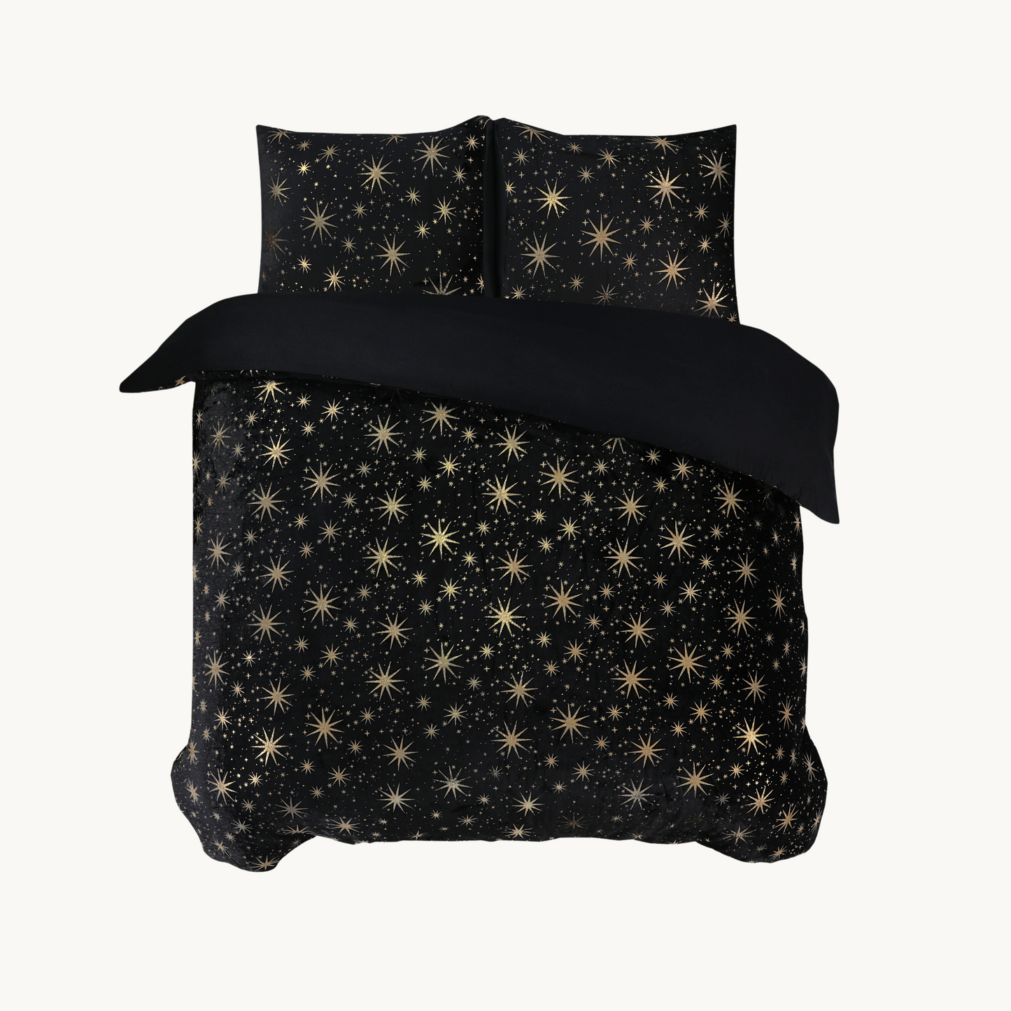 Dekbedovertrek Glamour Flanel Stars Foil Black