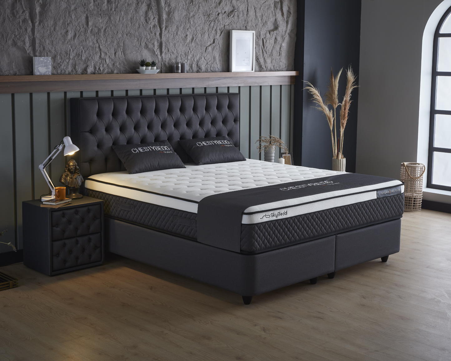 Boxspring met Opbergruimte Chestybedd - Complete set - Nº73 - Caviar Grey