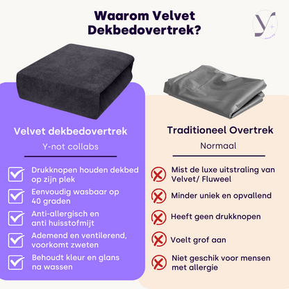 Dekbedovertrek set Fluweel / Velvet Fancy Ash Grey