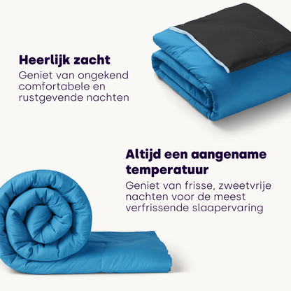 Bed in a bag 2-in-1 Mat Satijn™ Blauw/Zwart