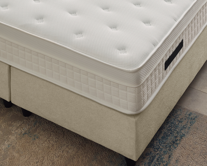 Boxspring - LaVida Teddy (Bouclé) Beige  - Complete set - Luxe 5-zone matras 500 pockets/m² met ingebouwde topper