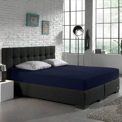 Matras Hoeslaken Jersey Indigo