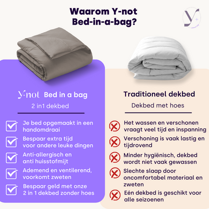 Bed in a bag 2-in-1 Mat Satijn™ Taupe kaki