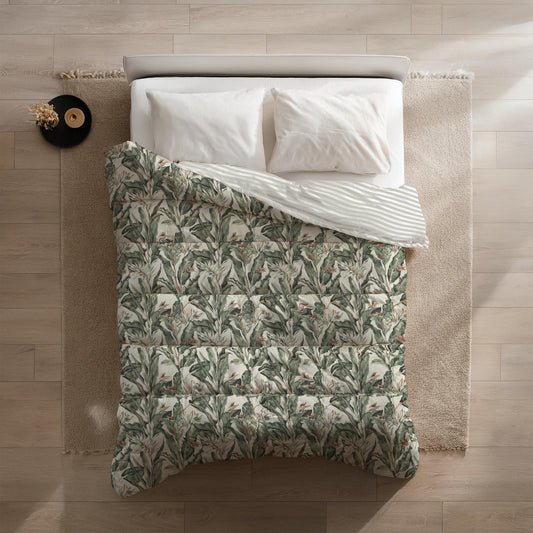 Dekbed Zonder Overtrek 2-in-1 Floral Green