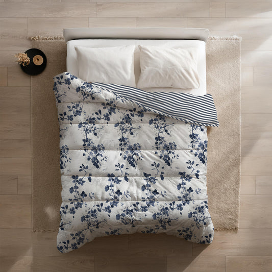 Dekbed Zonder Overtrek 2-in-1 Indigo Flower