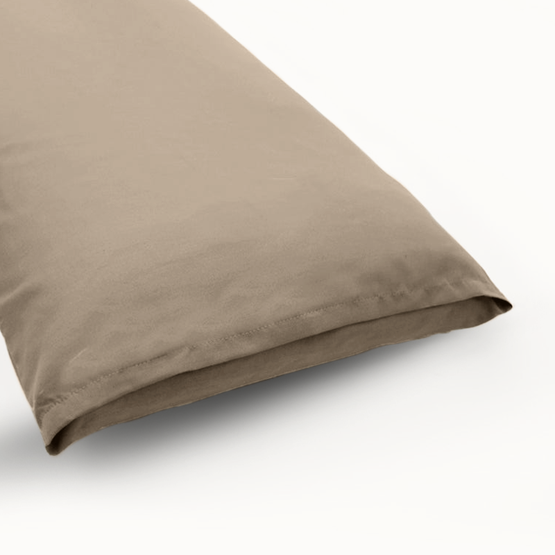 Bodypillow Kussensloop Premium Katoen Taupe 40x145cm