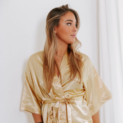 Satijnen Kimono True for You Gold