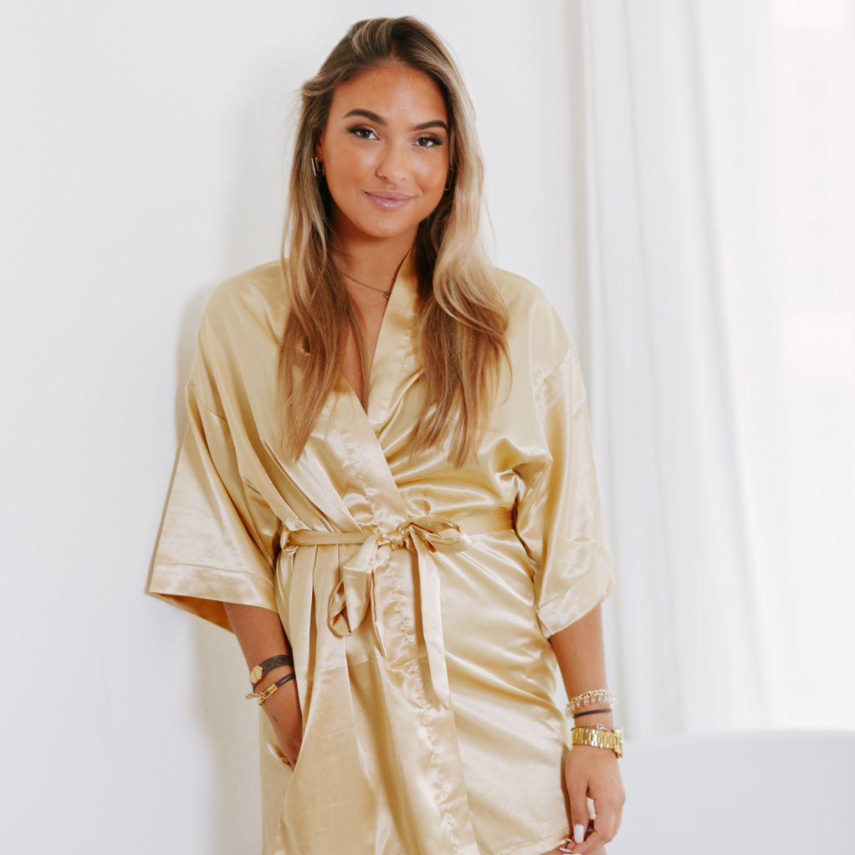 Satijnen Kimono True for You Gold